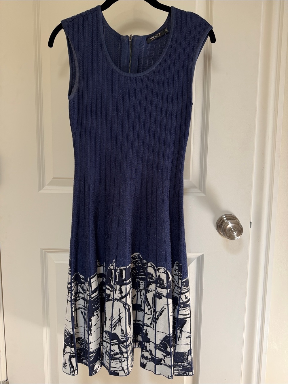 NIC+ZOE Blue Knit Sleeveless Dress